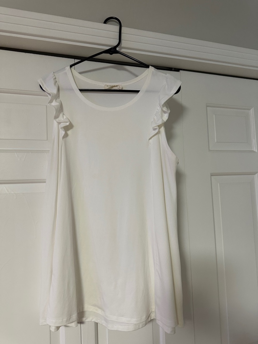 Women’s White Ruffle Sleeve Tank Top
